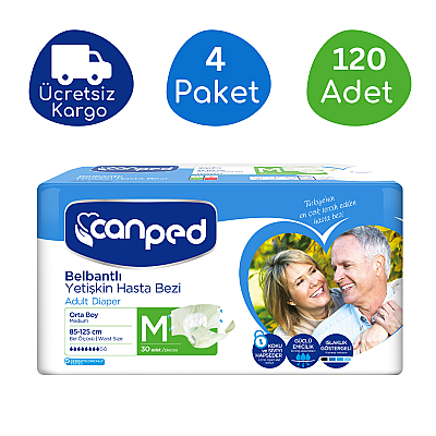 Canped Belbantlı Polietilen M 4x30 Yetişkin Hasta Bezi - 1