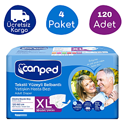 Canped Belbantlı Tekstil Yüzeyli Hasta Bezi Ekstra Büyük Boy (XL) - 120 Adet - Canped