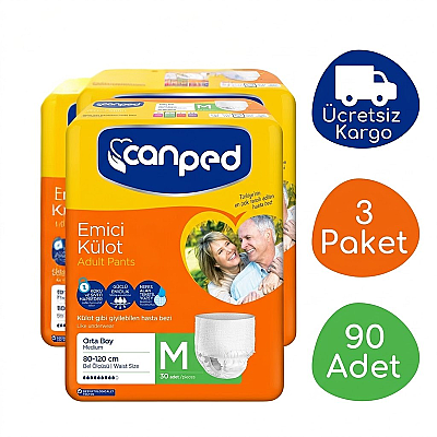 Canped Emici Külot Orta Medium 3x30'lu 90 Adet Hasta Bezi - 1