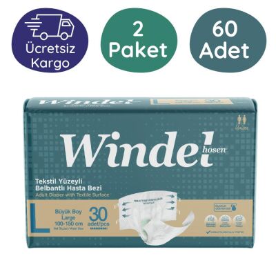 Windelhosen Belbantlı Hasta Bezi Büyük Boy(L) 30'lu 60 Adet - 1
