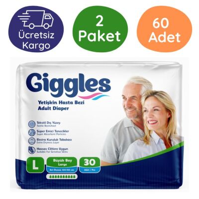Giggles Belbantlı Hasta Bezi Büyük Boy (L) 30'lu 60 Adet - 1
