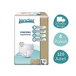 Jender Emici Külot Yetişkin Hasta Bezi L 30’lu 4 Paket 120 Adet - Jender