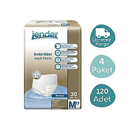 Jender Emici Külot Yetişkin Hasta Bezi M 30’lu 4 Paket 120 Adet - Jender